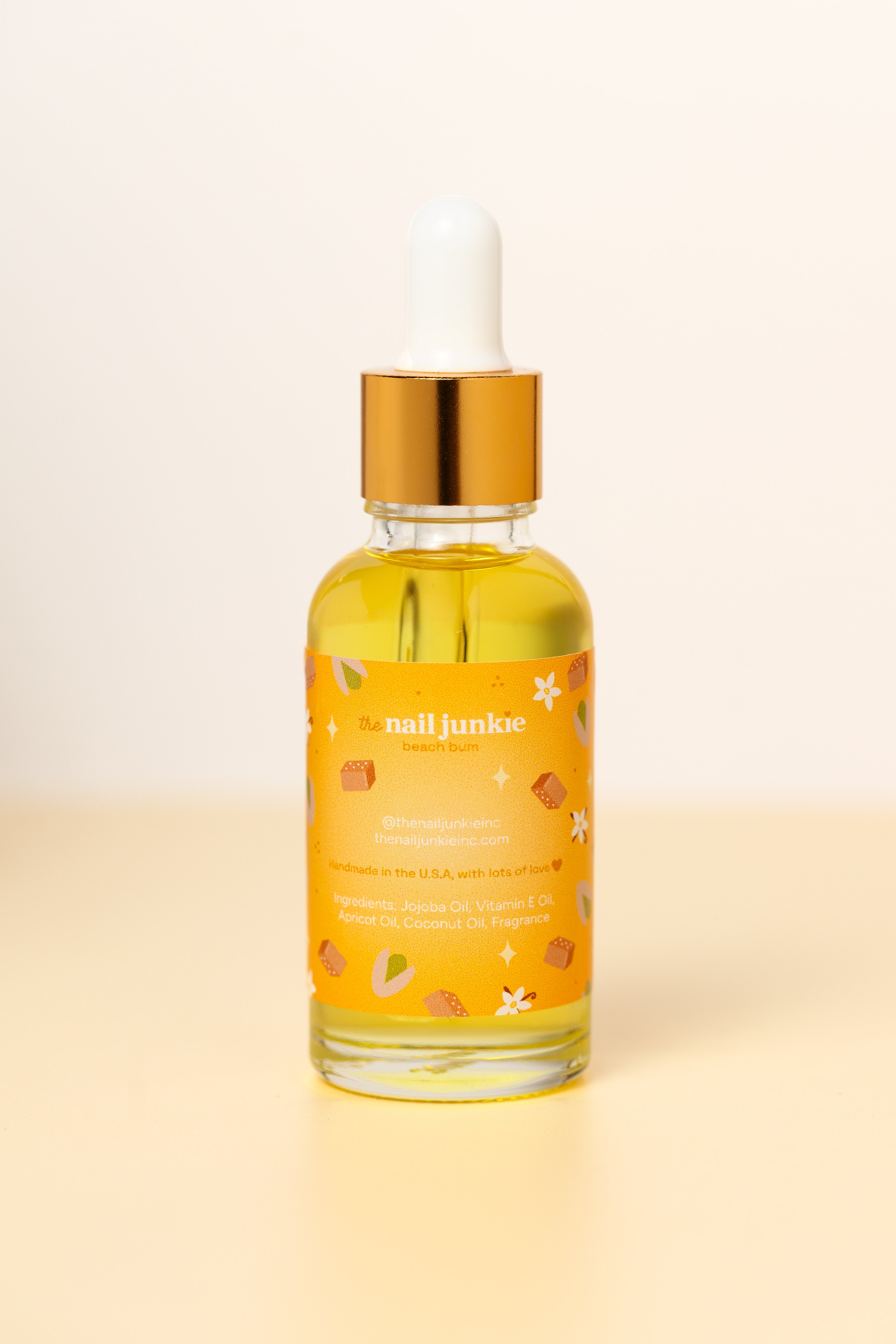Beach Bum scented cuticle oil bottle by The Nail Junkie
